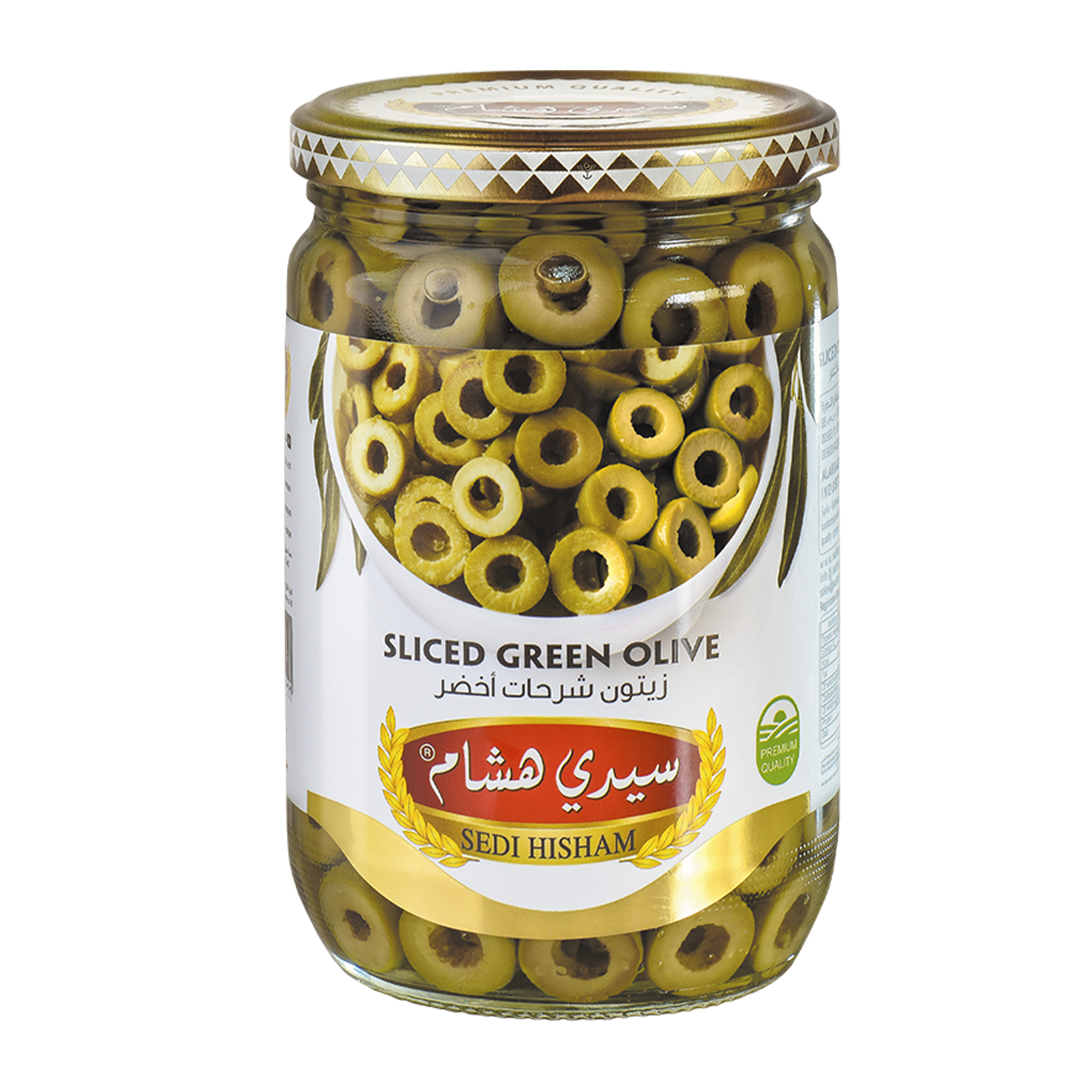 Sedi Hisham® Gröna skivade Oliver 650g
